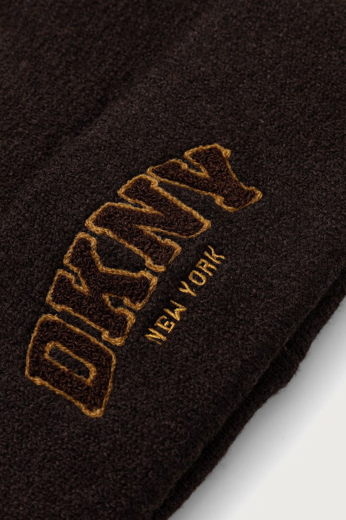 DKNY Czapka beanie damska D6KH1865 brązowy AW26