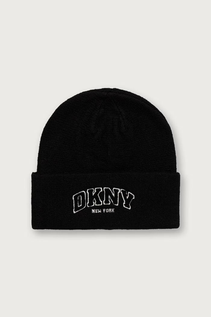DKNY Czapka beanie damska czarny D6KH1865