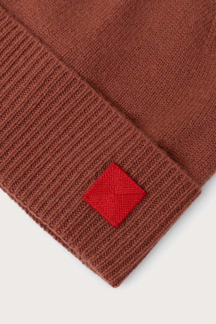 Akcesoria Max&Co. Czapka beanie damska wełniana MCAGROLLA 2626576027200 pomarańczowy