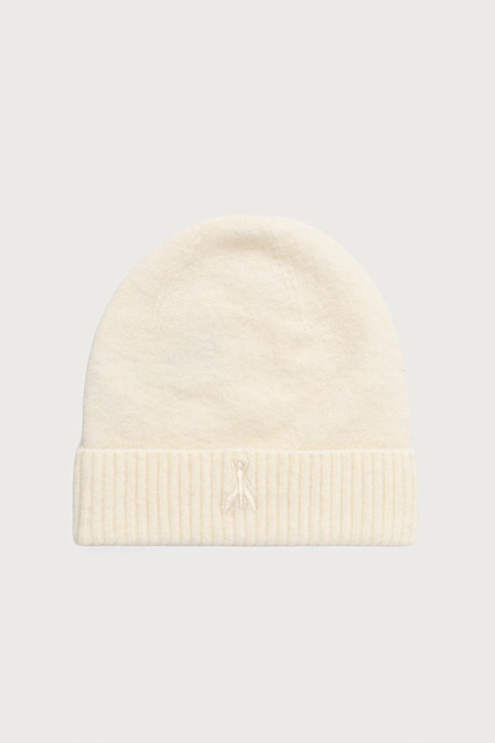 Patrizia Pepe Czapka beanie damska z wełną beżowy 2F0106.K293