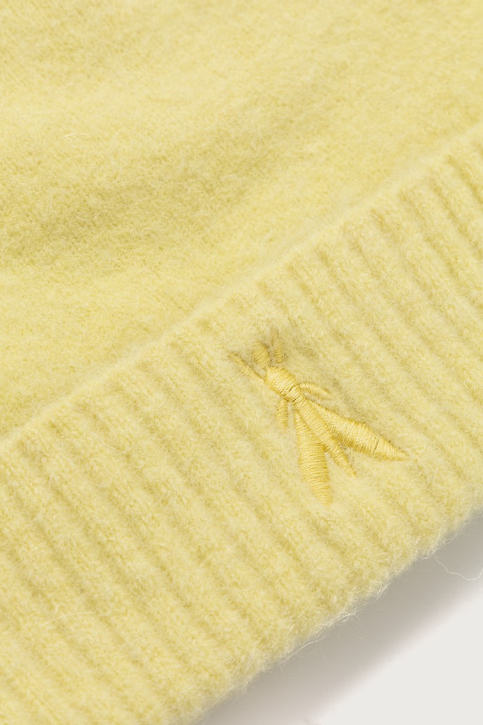 Аксесоари Patrizia Pepe Шапка beanie дамска от вълнена материя 2F0106.K293 жълт