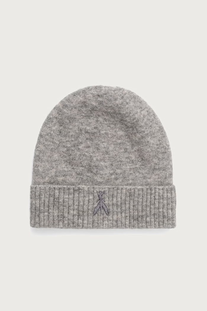 Patrizia Pepe Czapka beanie damska z wełną szary 2F0106.K293