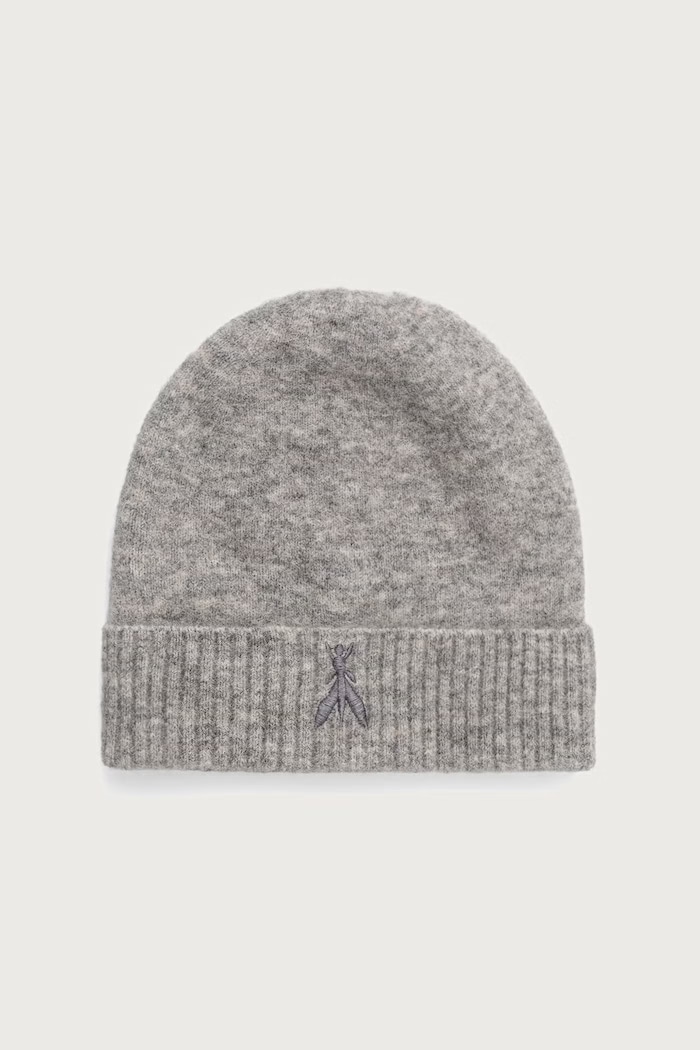 Patrizia Pepe Czapka beanie damska z wełną szary 2F0106.K293
