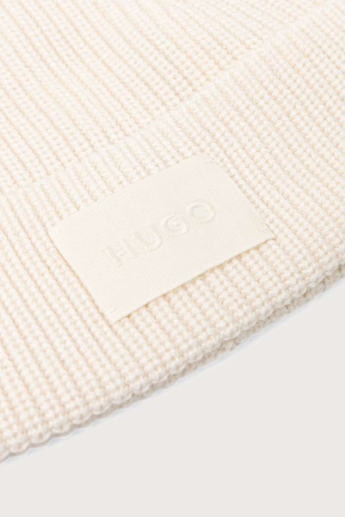 HUGO Czapka beanie damska Sential_2.0_Hat 50571667 beżowy AW26