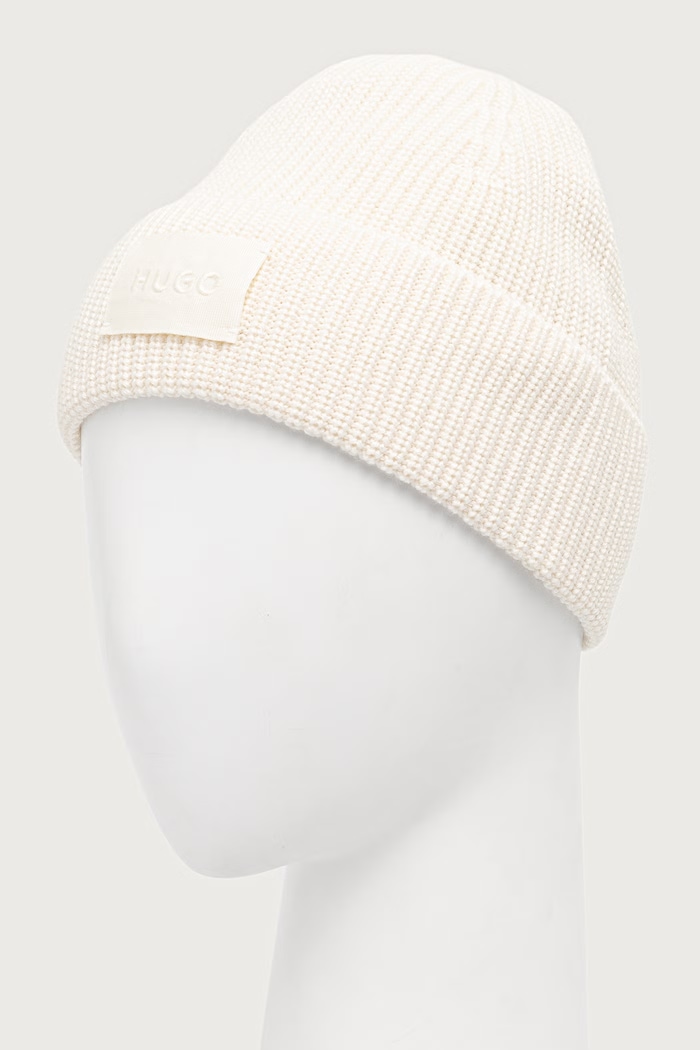 Akcesoria HUGO Czapka beanie damska Sential_2.0_Hat 50571667 beżowy