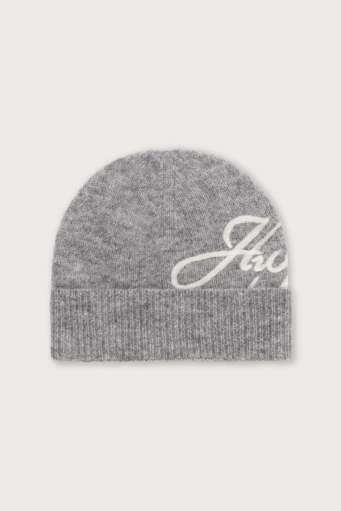 HUGO Czapka beanie damska z wełną Sesperry_Hat szary 50569947