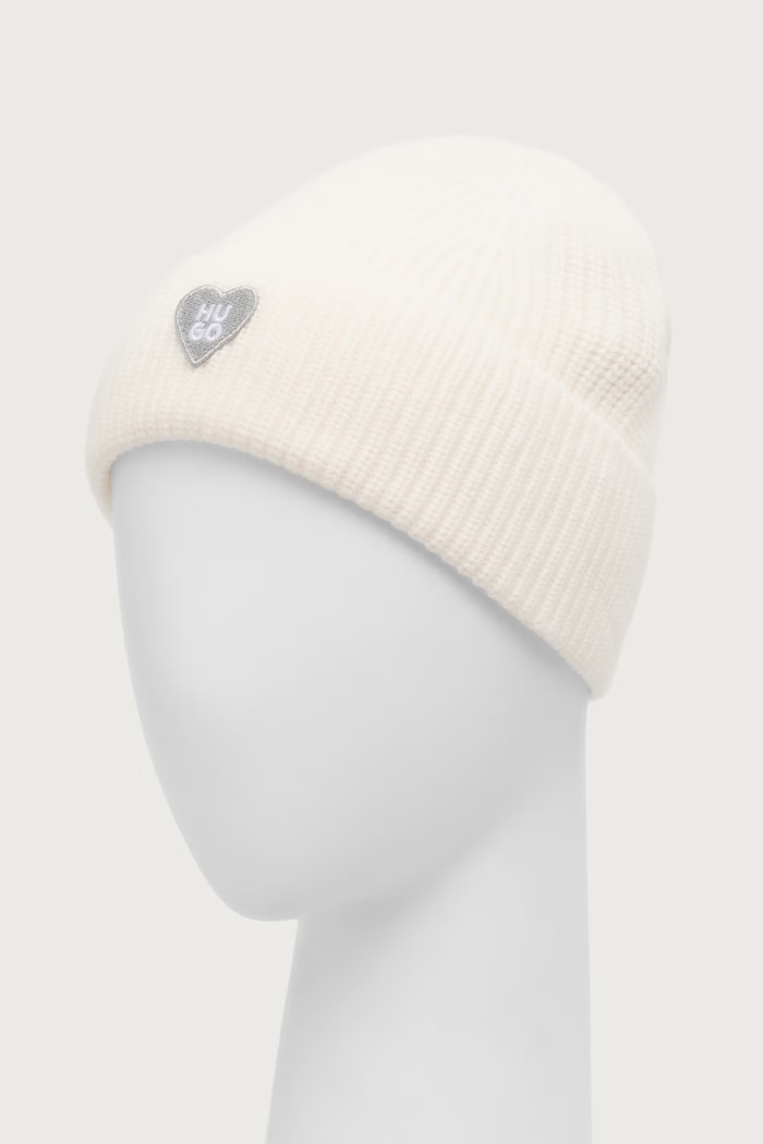 HUGO Czapka damska z wełną Sentialy_Hat 50556283 beżowy AW26