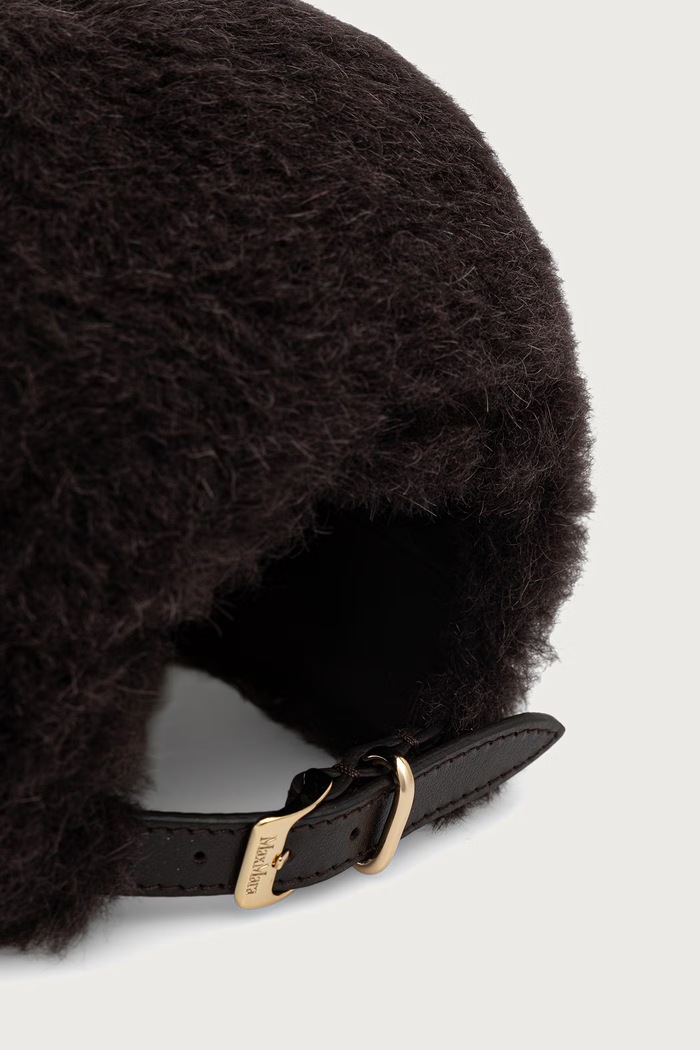 Akcesoria Max Mara Czapka z daszkiem z wełną damska 2624576042600 brązowy