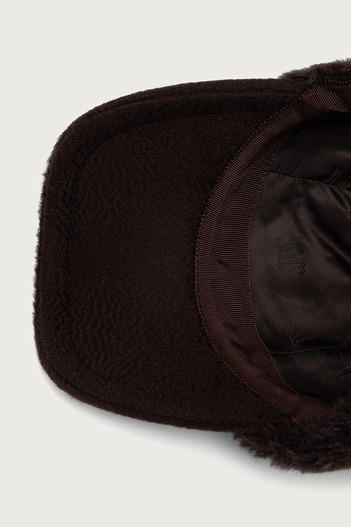 Czapka z daszkiem z wełną damska Max Mara 2624576042600 brązowy