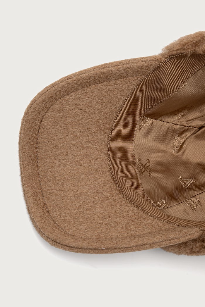 Czapka z daszkiem z wełną damska Max Mara 2624576032600 brązowy