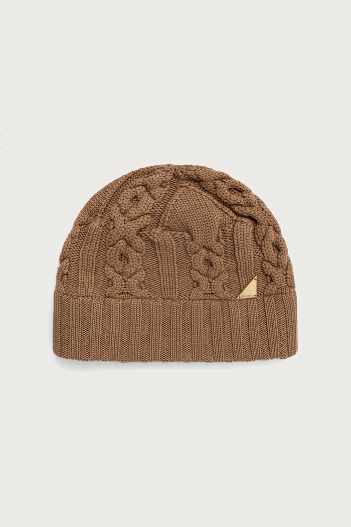 Max Mara Czapka wełniana damska brązowy 2624576012600