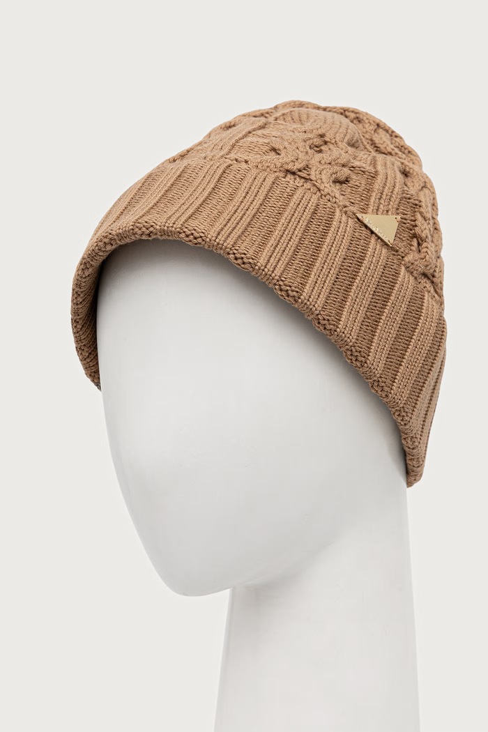 Max Mara Czapka wełniana damska 2624576012600 brązowy AW26