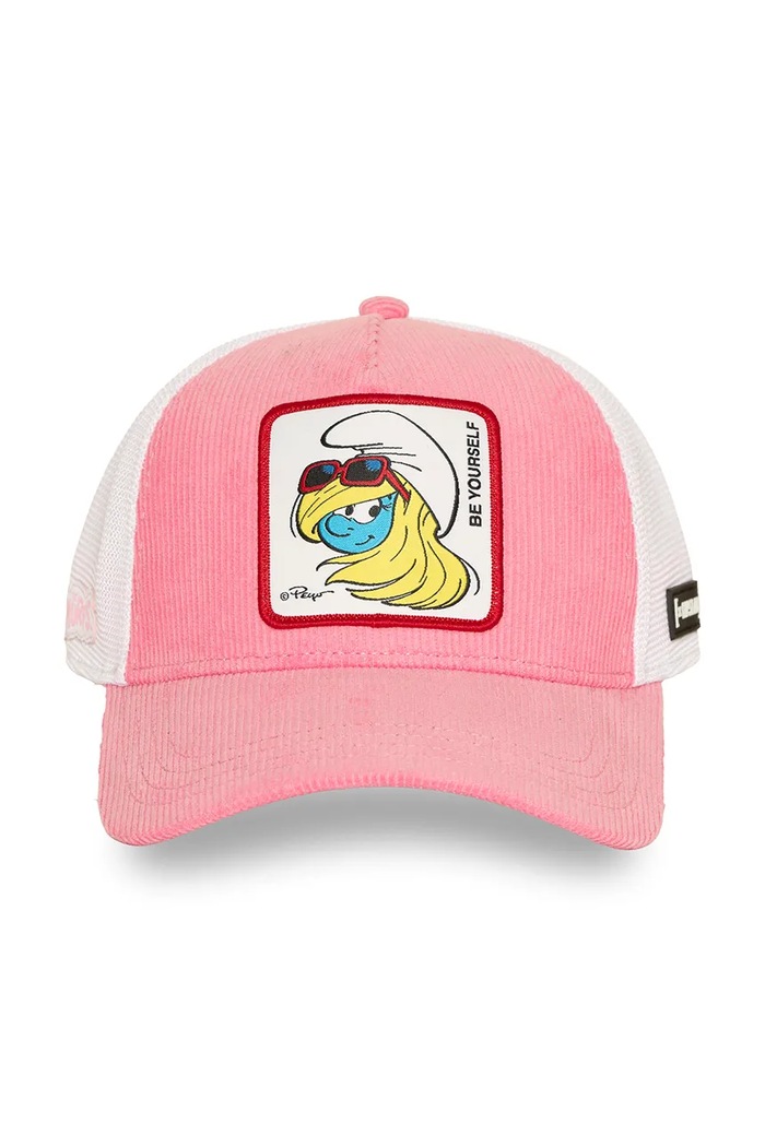 Capslab Czapka z daszkiem damska z bawełną x Smurf CL.SMU3.1.PCB.SOF różowy AW26