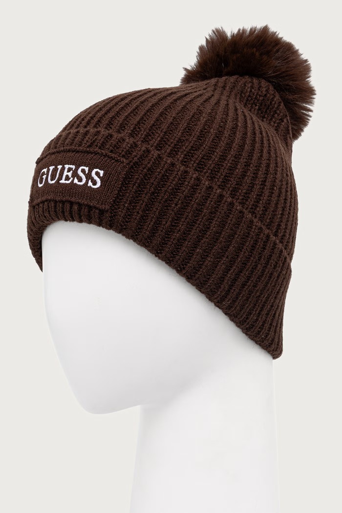 Dodatki Guess Kapa s cofom ženska AMORETTE AW5650.WOL01 rjava