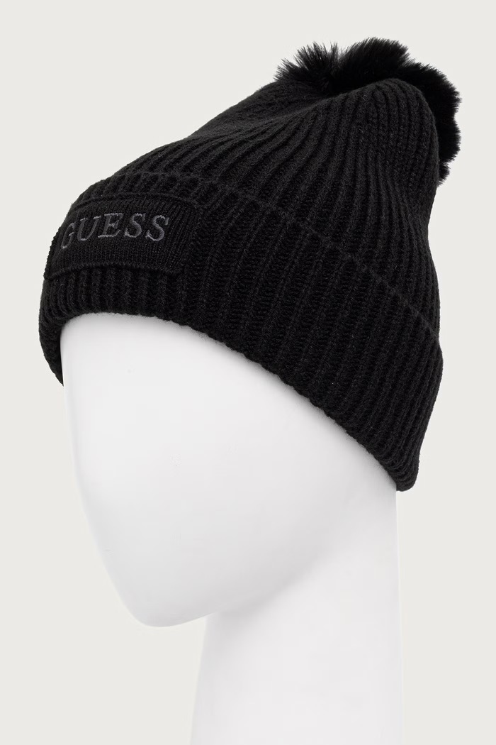 Dodatki Guess Kapa s cofom ženska AMORETTE AW5650.WOL01 črna
