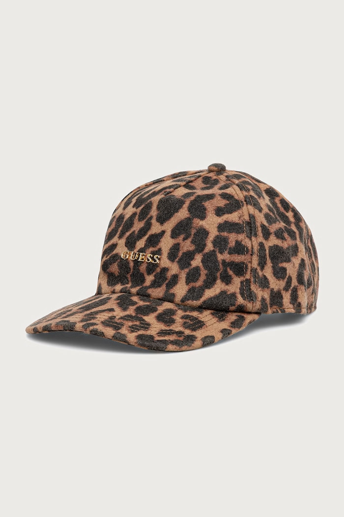 Guess Czapka z daszkiem damska z wełną brązowy AW5641.WOL01