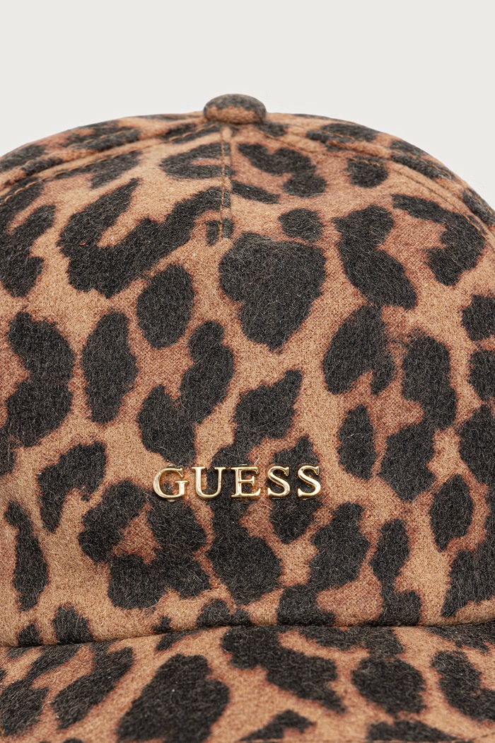 Guess Czapka z daszkiem damska z wełną AW5641.WOL01 brązowy AW26
