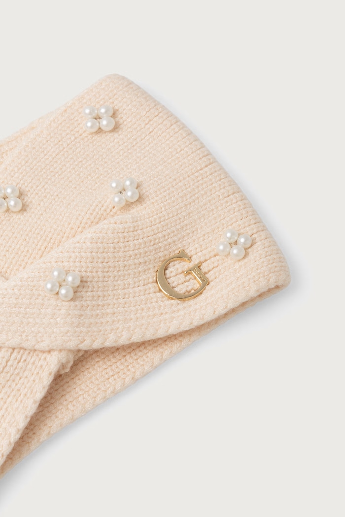 Guess Opaska na głowę damska z wiskozy AW5637.VIS01 beżowy AW26
