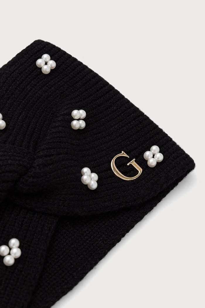 Guess Opaska na głowę damska z wiskozy AW5637.VIS01 czarny AW26