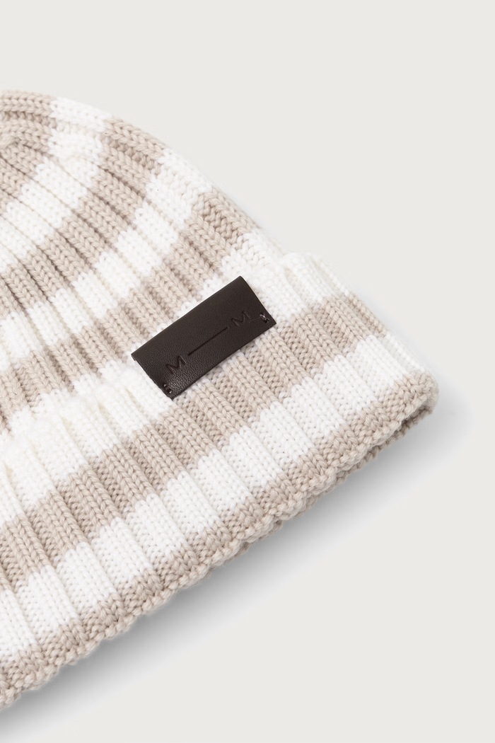 Akcesoria MM by Max Mara Czapka beanie damska wełniana MMLCIVADA 2626576018600 beżowy