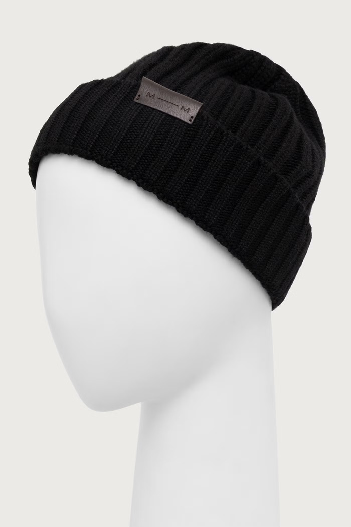 MM by Max Mara Czapka beanie damska wełniana MMLCIVADA 2626576018600 czarny AW26