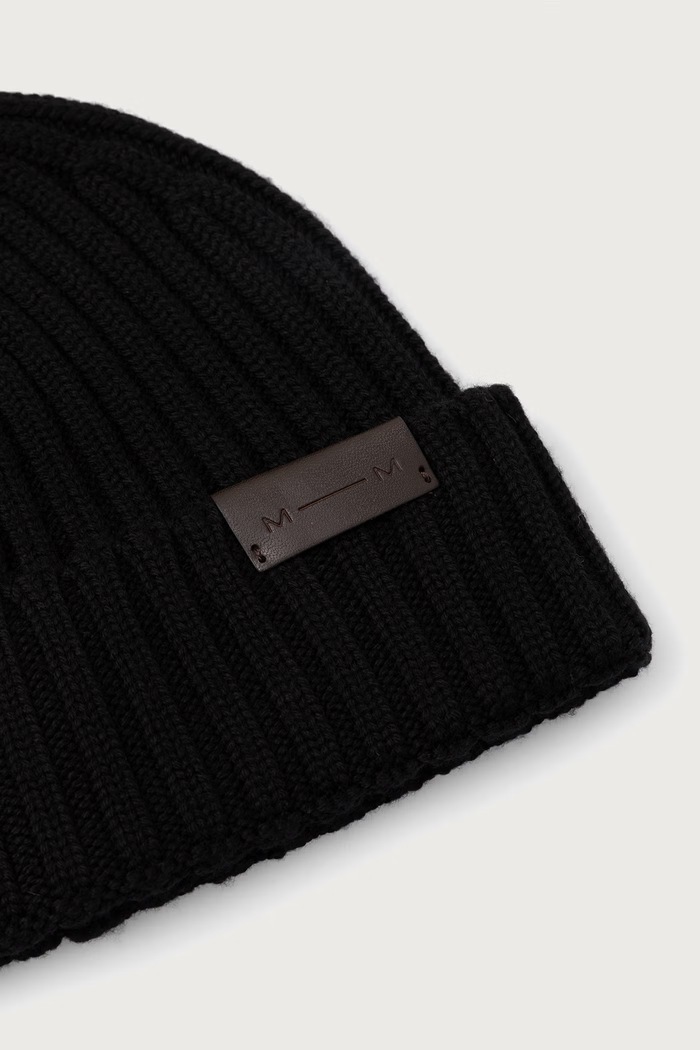 Akcesoria MM by Max Mara Czapka beanie damska wełniana MMLCIVADA 2626576018600 czarny
