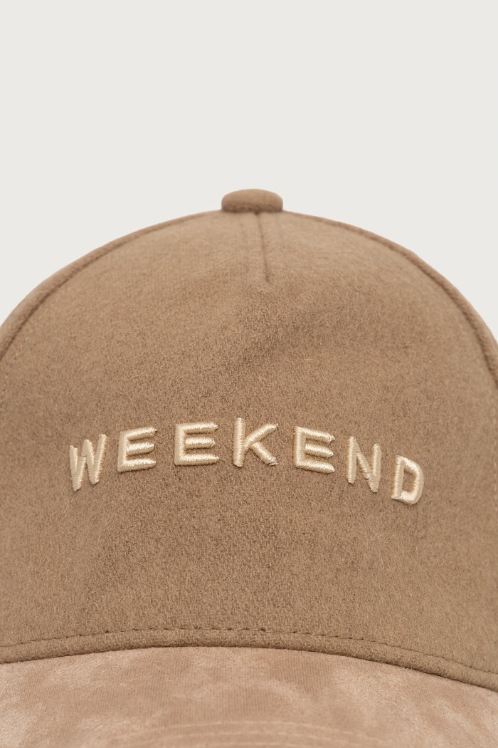 Weekend Max Mara Czapka bejsbolówka damska z dodatkiem wełny WKAPOMPOSA 2625576065600 beżowy AW26