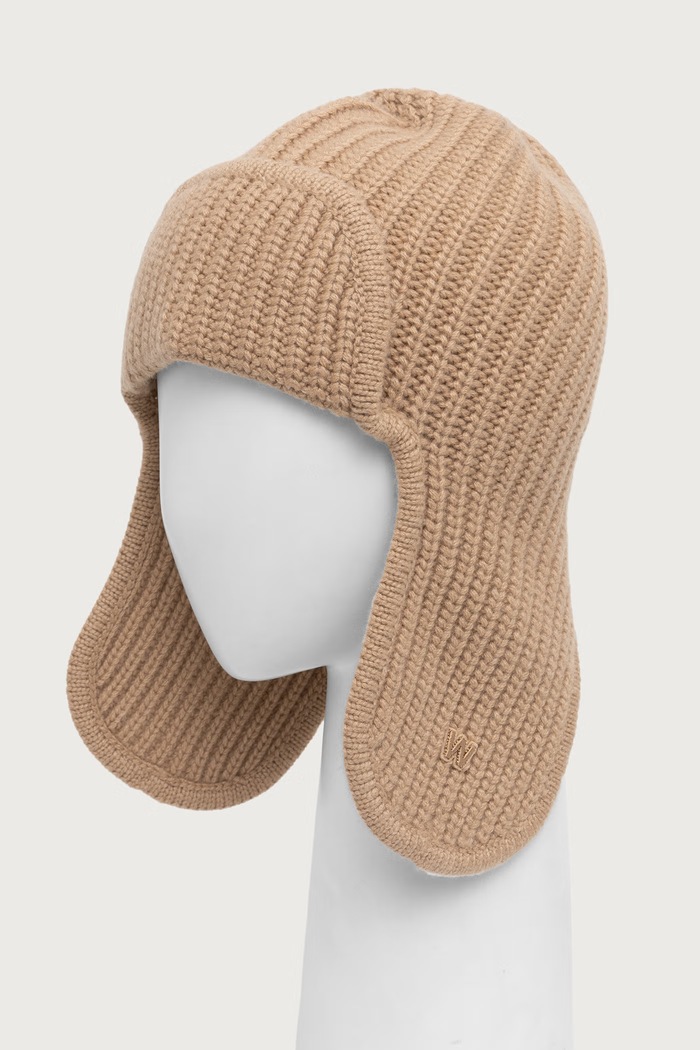 Weekend Max Mara Czapka uszatka damska kaszmirowa WKAFULL 2625576025600 brązowy AW26