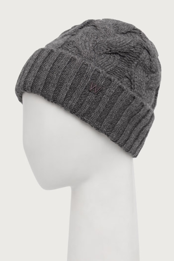 Weekend Max Mara Czapka beanie damska kaszmirowa WKAZAMPA 2625576015600 szary AW26