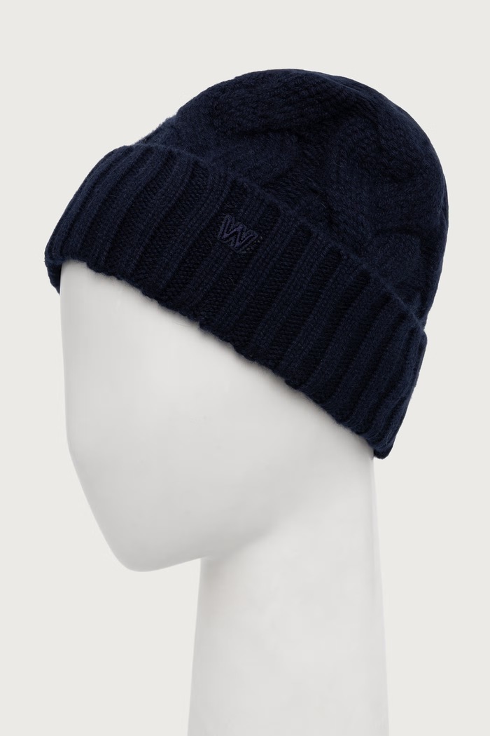 Weekend Max Mara Czapka beanie damska kaszmirowa WKAZAMPA 2625576015600 granatowy AW26