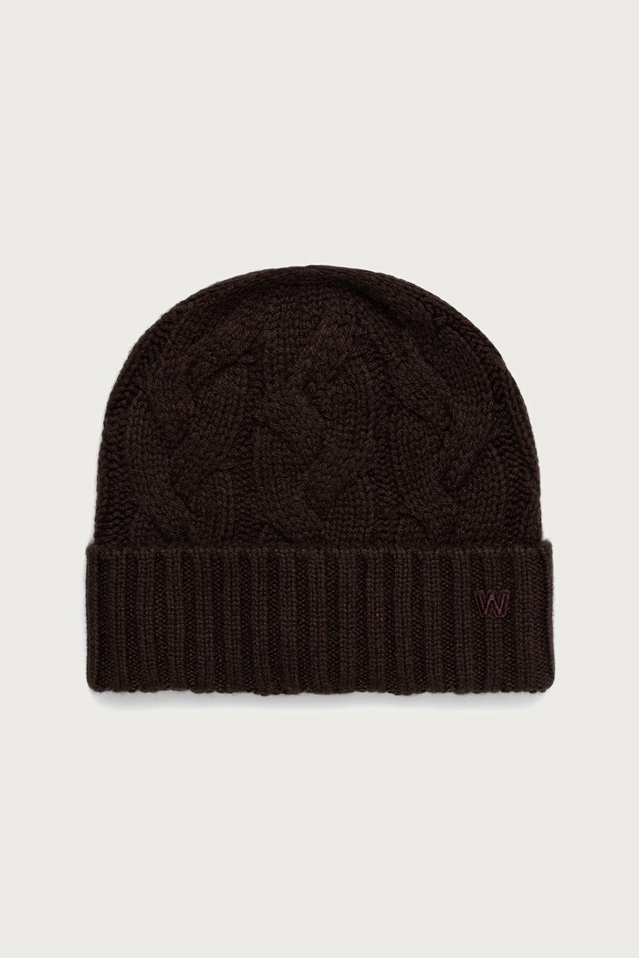Weekend Max Mara Czapka beanie damska kaszmirowa WKAZAMPA brązowy 2625576015600