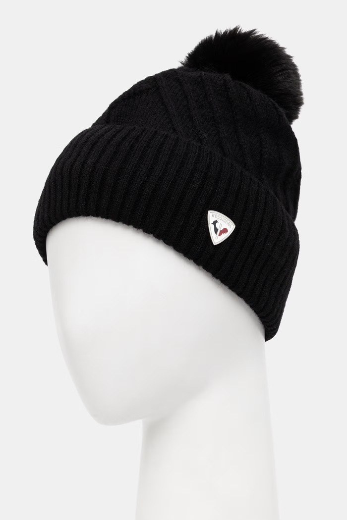 Rossignol czapka z pomponem damska RLNWH02 czarny AW26