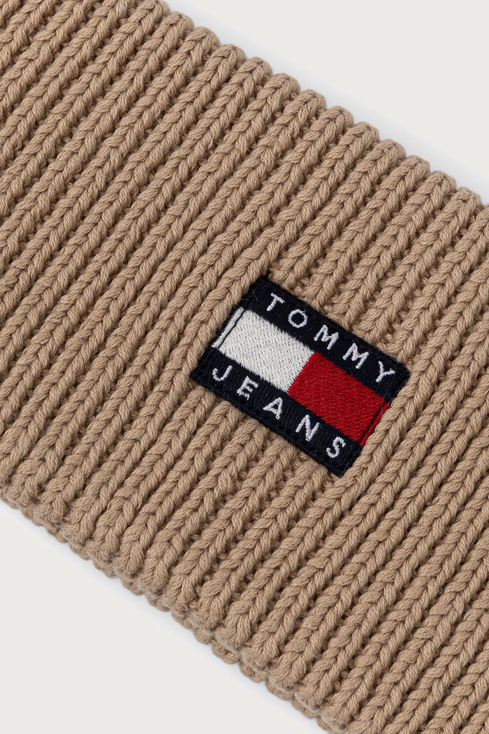 Tommy Jeans Trak za glavo ženski bombažni AW0AW18987 bež AW26