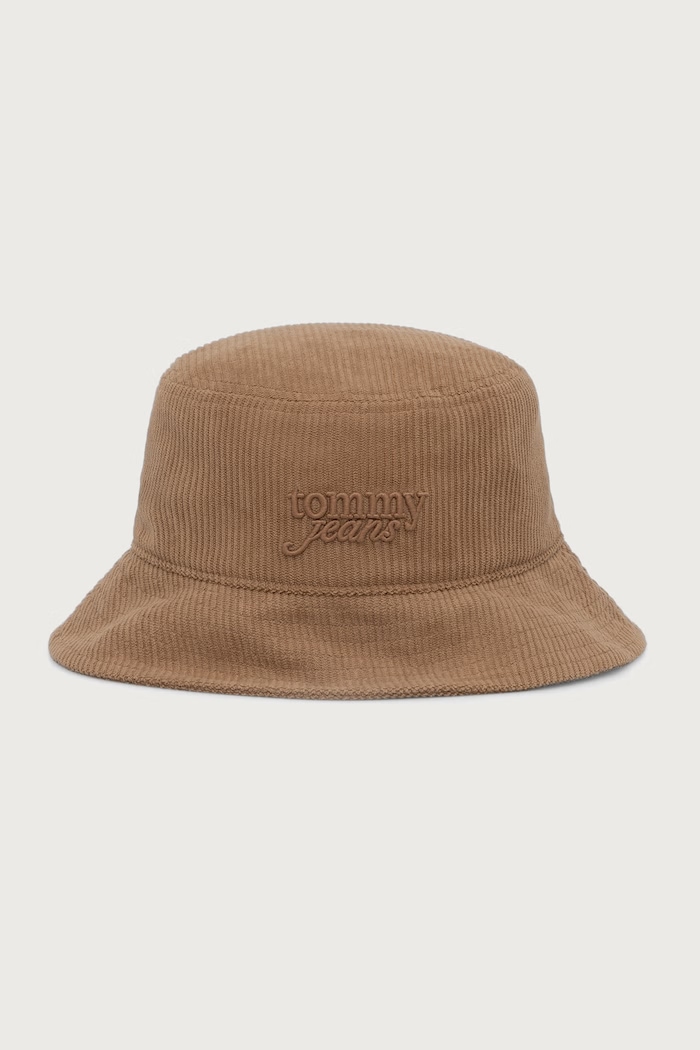 Tommy Jeans bucket klobouk dámský manšestrový béžová AW0AW19267
