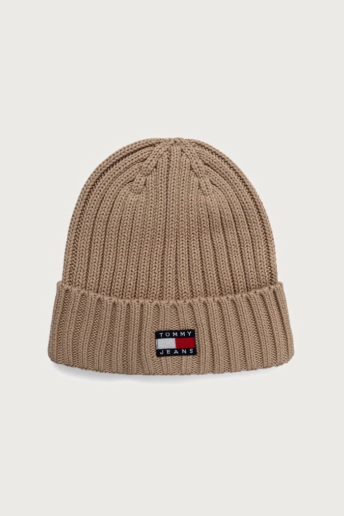 Tommy Jeans Kapa za žene od pamuka bež AW0AW18979