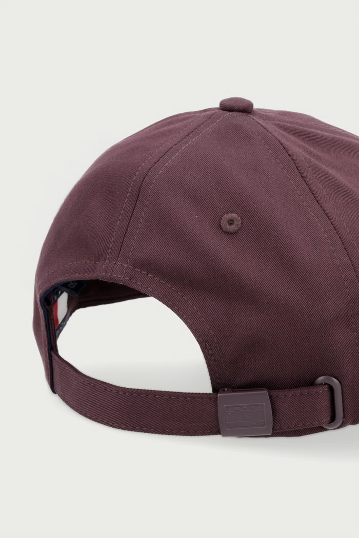 Dodatki Tommy Jeans kapa s šiltom ženska bombažna AW0AW18973 bordo