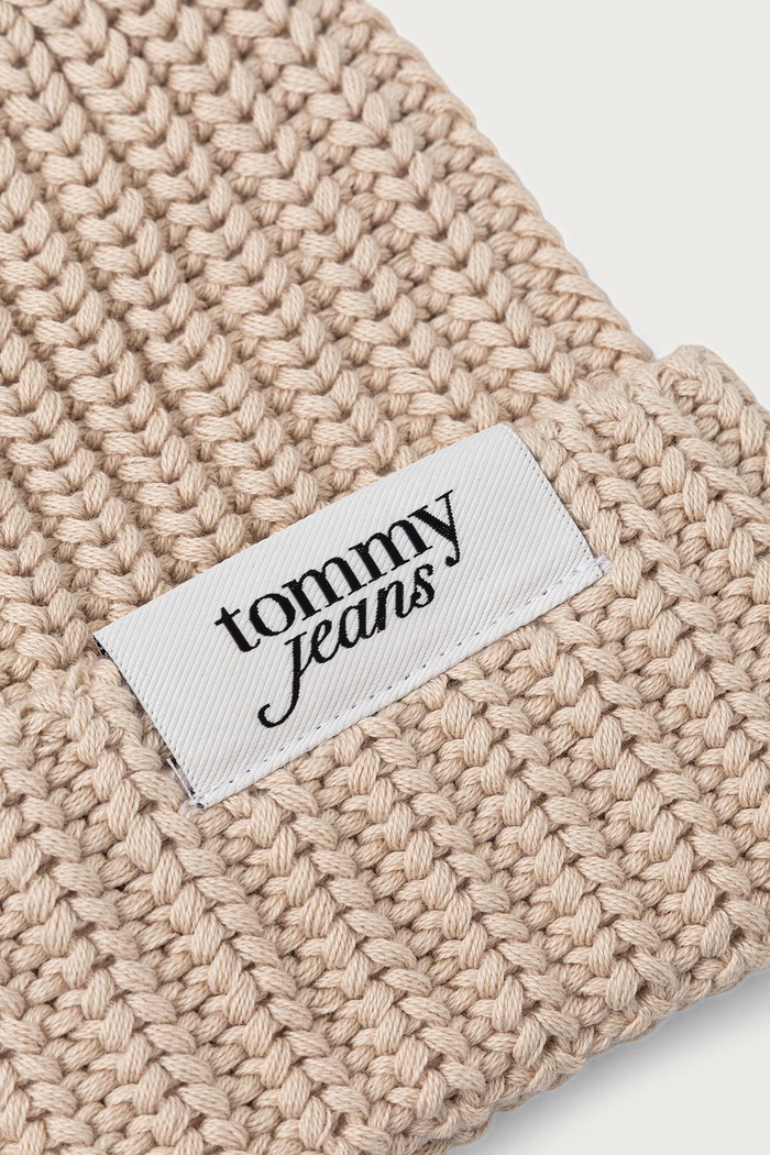 Dodatki Tommy Jeans Kapa ženska bombažna AW0AW18972 bež