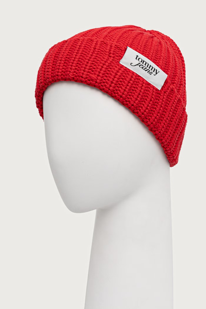 Tommy Jeans Kapa ženska bombažna AW0AW18972 rdeča AW26