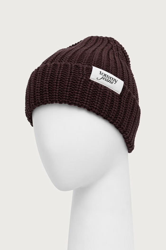 Dodaci Tommy Jeans Kapa za žene od pamuka AW0AW18972 smeđa