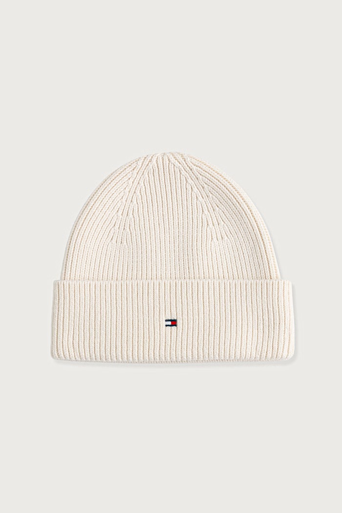 Tommy Hilfiger Kapa in šal ženska z dodatkom volne AW0AW19136 bež AW26
