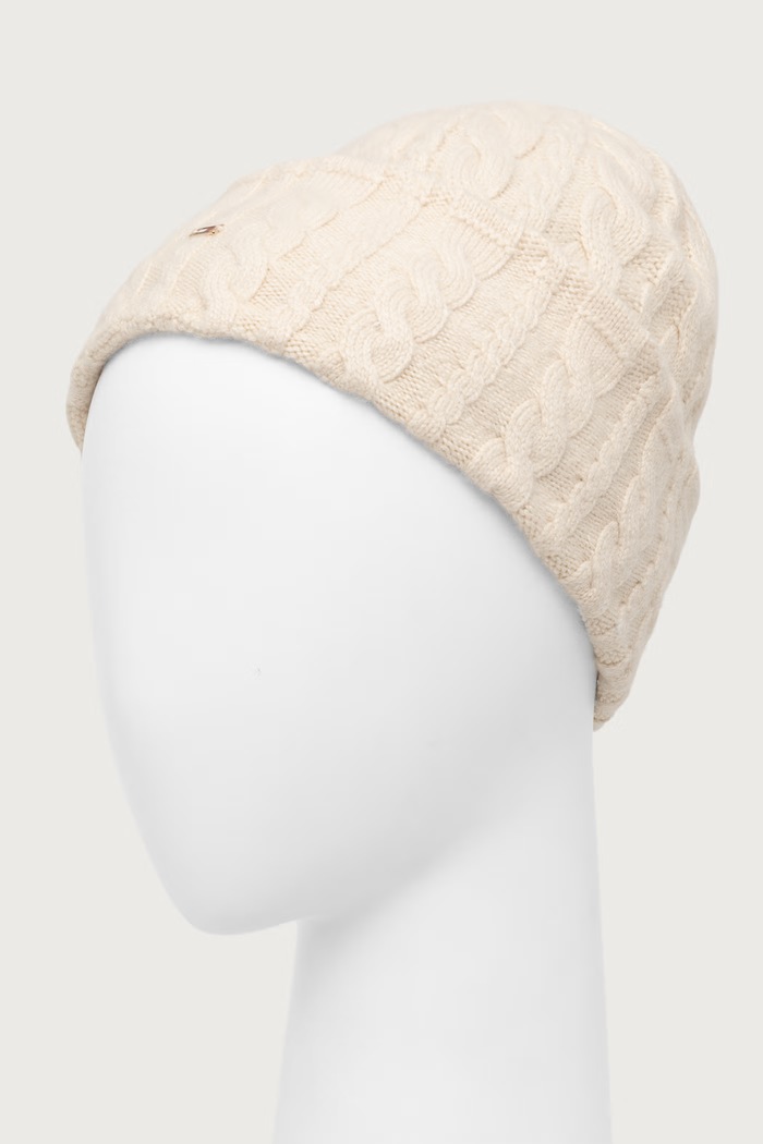 Tommy Hilfiger Beanie kapa ženska s vunom AW0AW19111 bež AW26