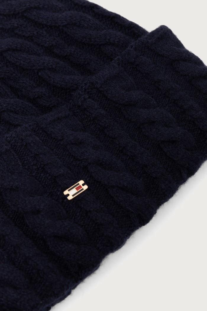 Akcesoria Tommy Hilfiger Czapka beanie damska z wełną AW0AW19111 granatowy