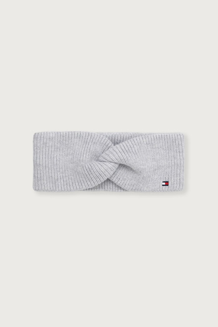 Tommy Hilfiger Opaska na głowę damska z dodatkiem wełny szary AW0AW19103