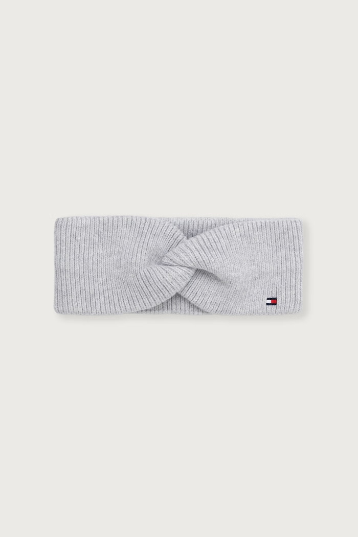 Tommy Hilfiger Opaska na głowę damska z dodatkiem wełny szary AW0AW19103
