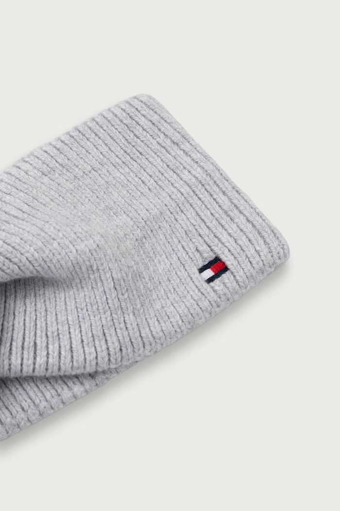 Tommy Hilfiger Opaska na głowę damska z dodatkiem wełny AW0AW19103 szary AW26