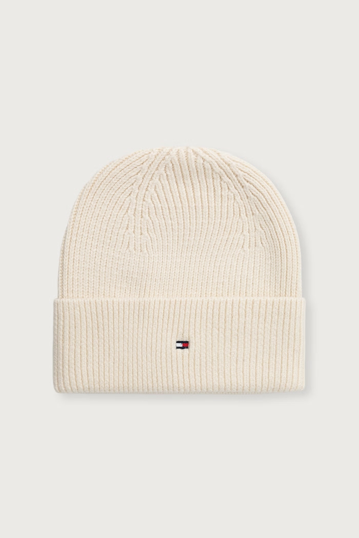 Tommy Hilfiger Kapa za žene s dodatkom vune bež AW0AW19102