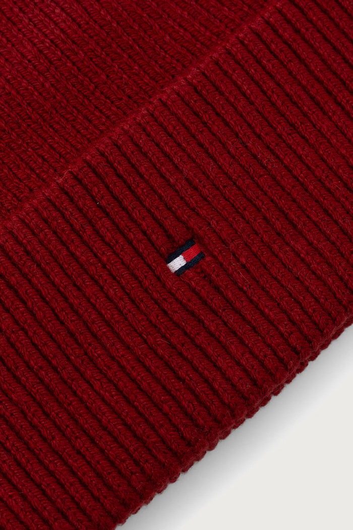 Αξεσουάρ Tommy Hilfiger Σκούφος γυναικείος από πρόσμιξη μαλλιού AW0AW19102 μπορντό
