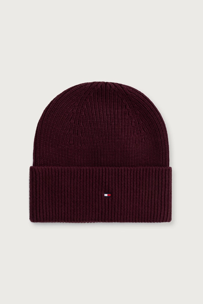 Tommy Hilfiger Kapa za žene s dodatkom vune bordo AW0AW19102