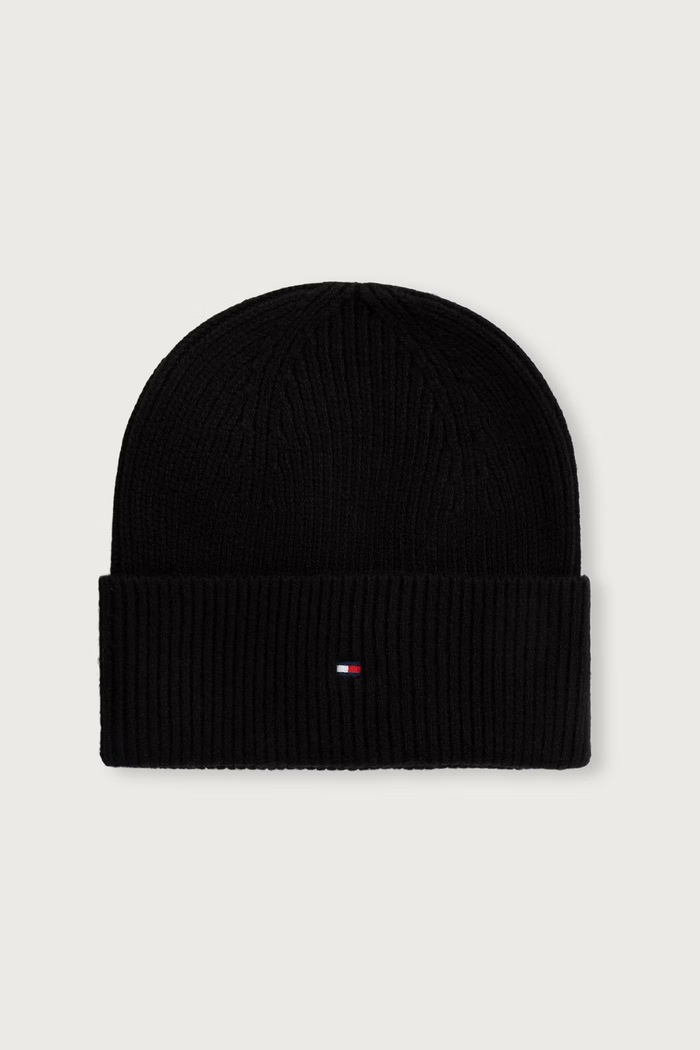 Tommy Hilfiger Kapa za žene s dodatkom vune crna AW0AW19102