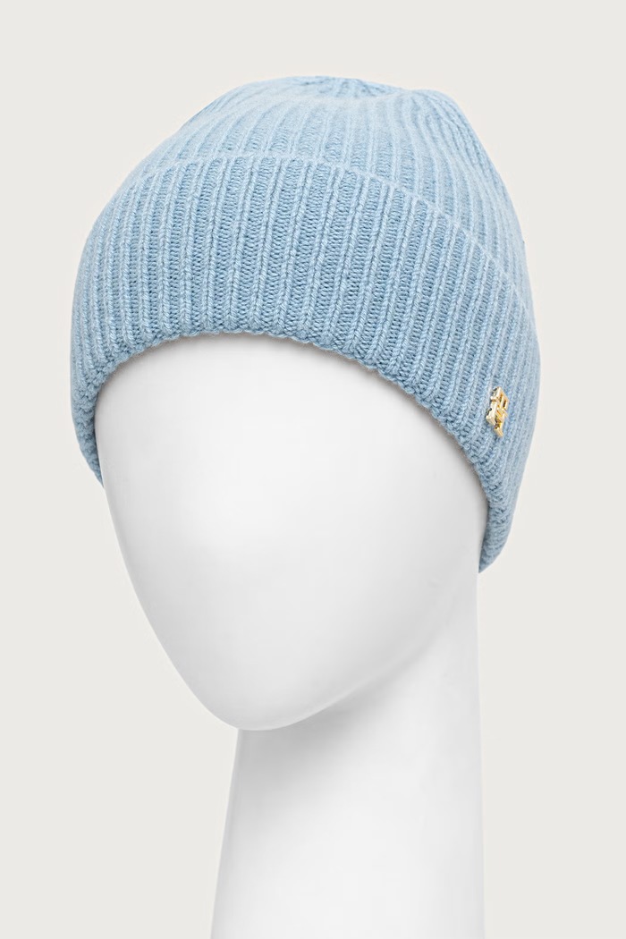Tommy Hilfiger czapka damska kaszmirowa AW0AW19098 niebieski AW26